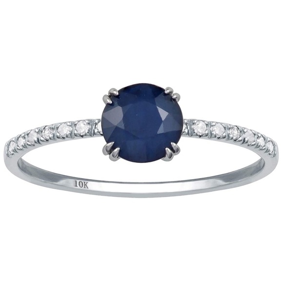 10k Natural Diamond Sapphire Ring